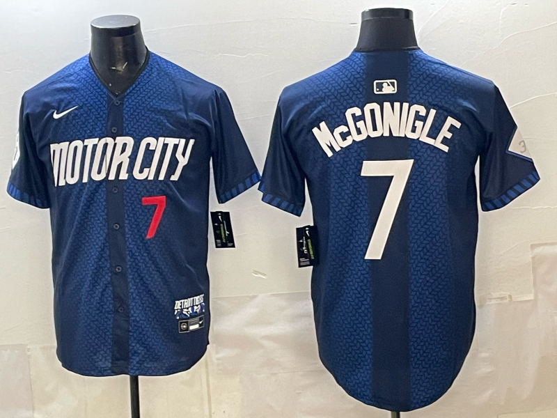 Men Detroit Tigers #7 McGonigle blue Game Nike MLB Jersey 04020016